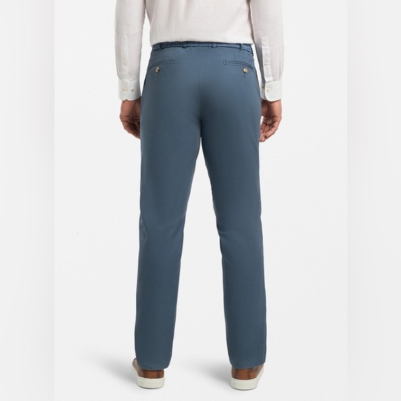 Peter Millar Soft Touch Flat Front Twill Trousers Blue - Picture 2 of 10